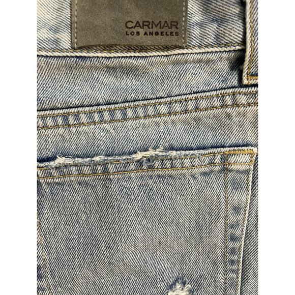 Carmar Micro Mini Skirt Womens Size 28 Denim Distressed Frayed Boho Fesitval USA - Picture 3 of 10